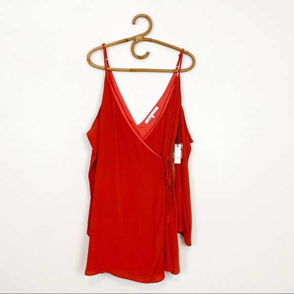 Lovers & Friends | Love Letter Cold Shoulder Mini Wrap Dress Size S - Picture 3 of 11